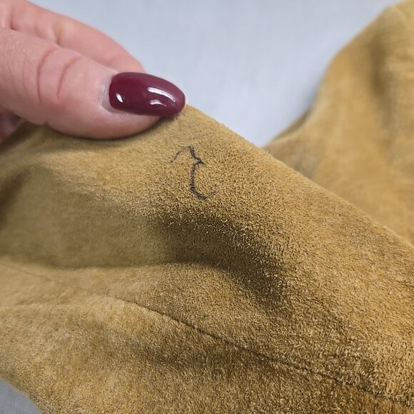 Vintage Cherokee Y2k Women’s L Honey Brown Suede Mid Length Leather Jacket SZ L - Picture 10 of 11